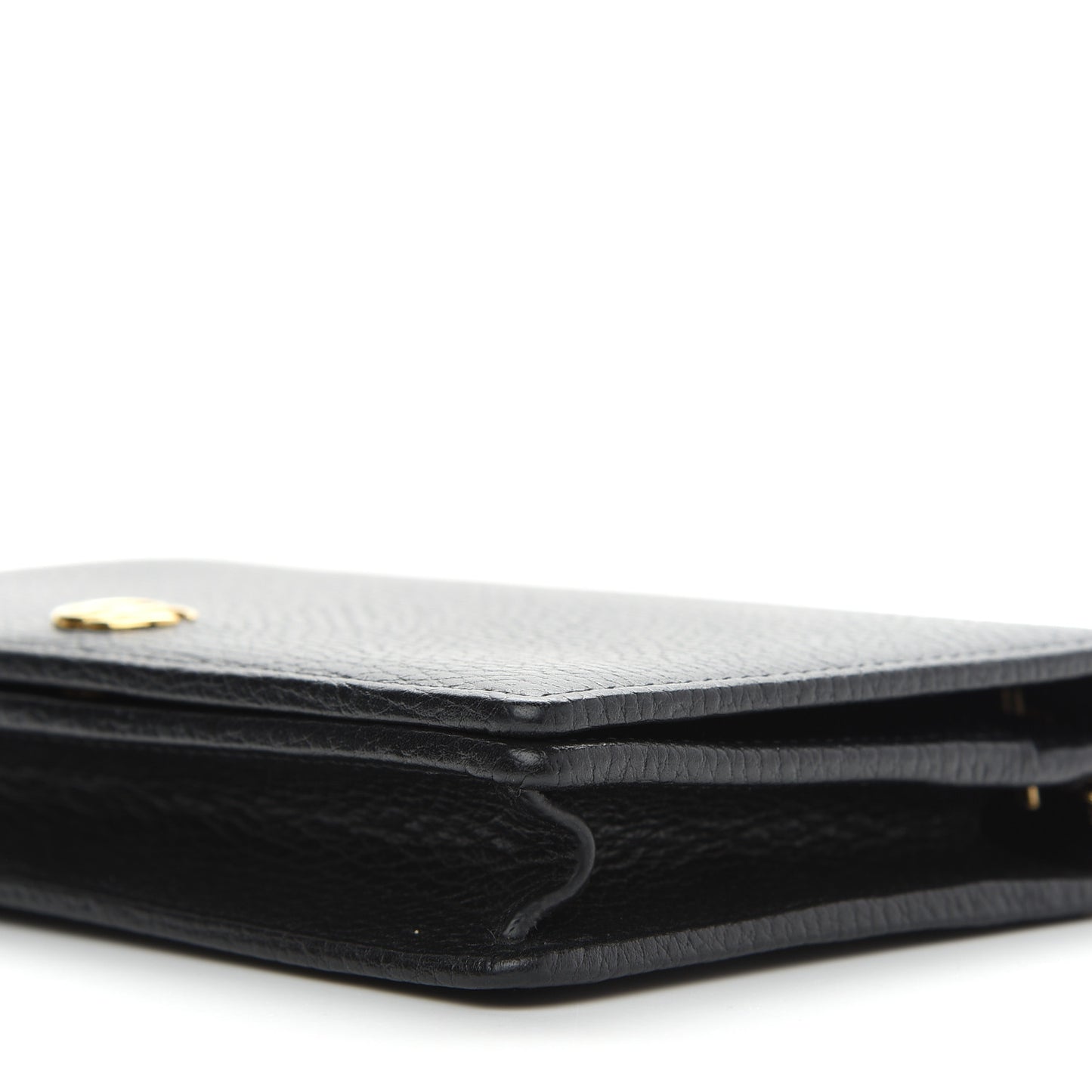 Calfskin Mini GG Marmont Chain Wallet Black
