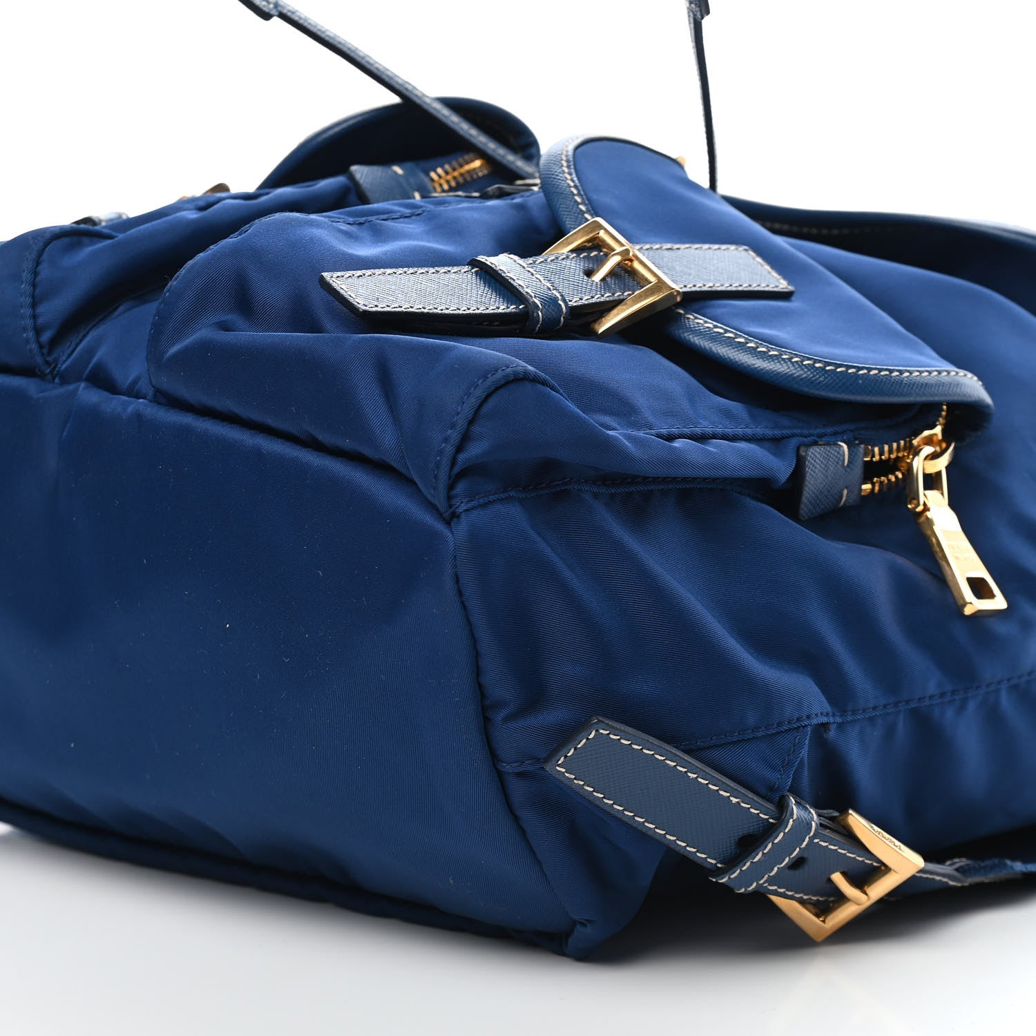 Prada Tessuto Nylon Saffiano Vela Backpack Bleuette 8 of 8