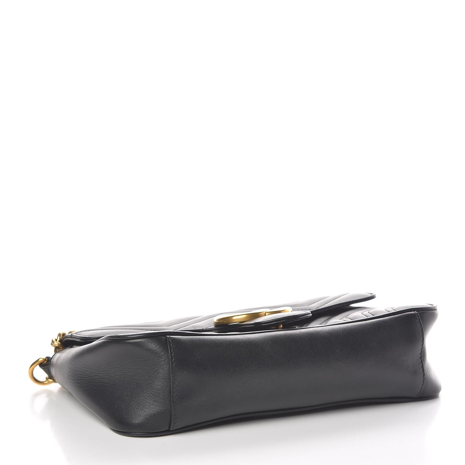 Gucci Calfskin Matelasse Small GG Marmont Shoulder Bag Black 4 of 14