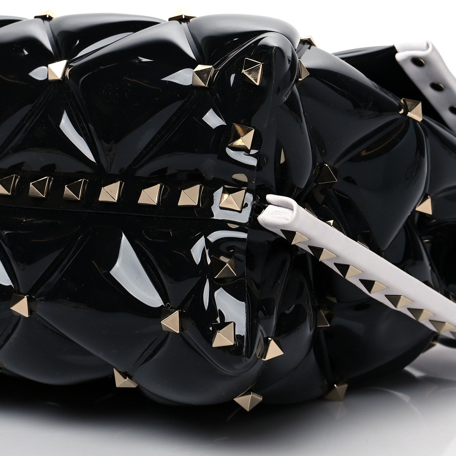 Valentino Garavani PVC Candystud Top Handle Bag Black White 6 of 9