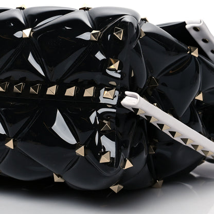 Valentino Garavani PVC Candystud Top Handle Bag Black White 6 of 9