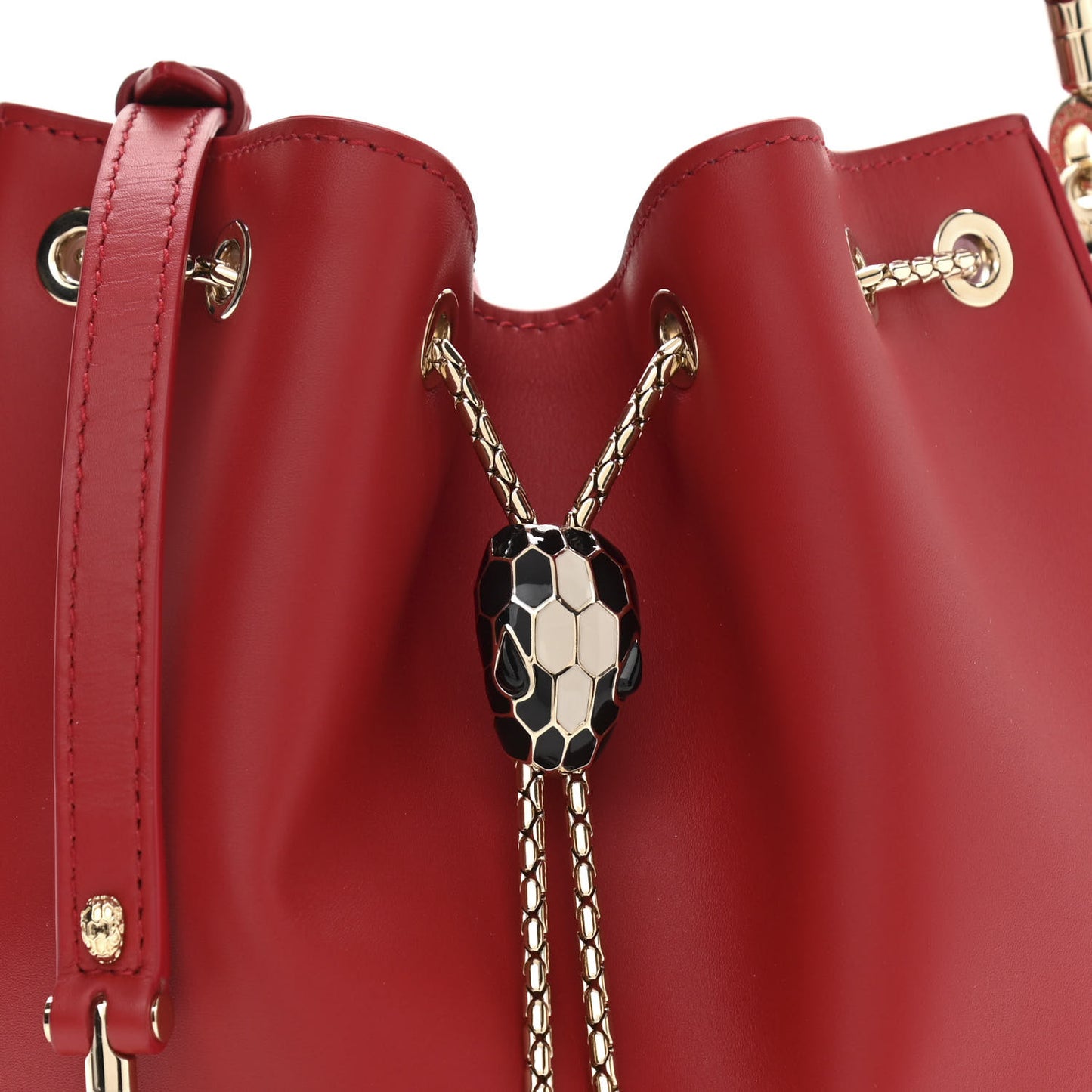 Calfskin Serpenti Forever Bucket Bag Red