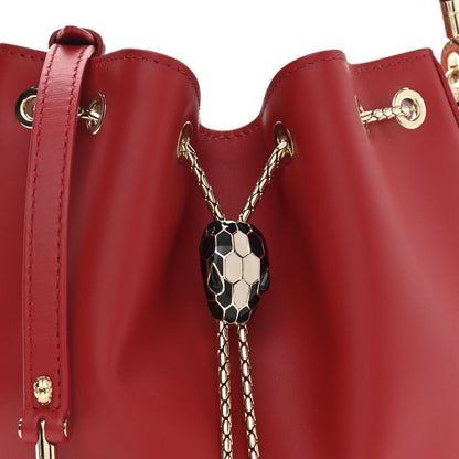 Bulgari Calfskin Serpenti Forever Bucket Bag Red 9 of 11