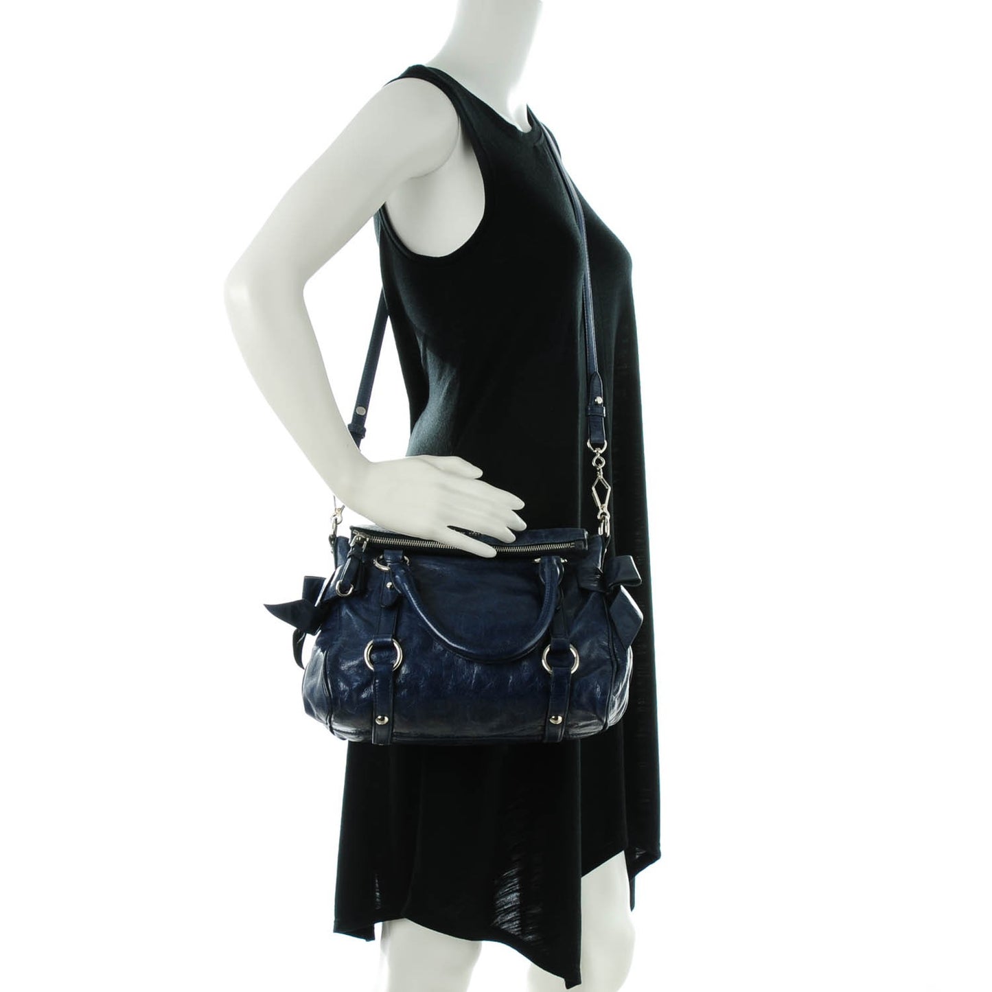 Vitello Lux Mini Bow Bag Bleuette