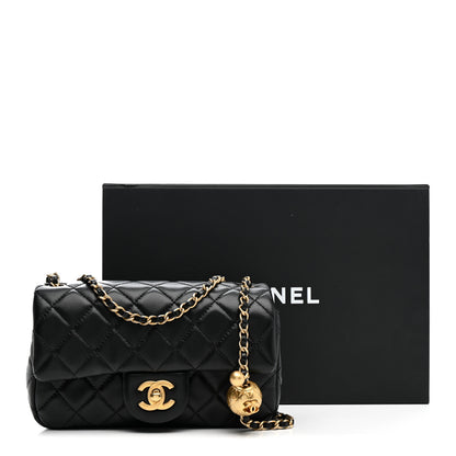 Chanel Lambskin Quilted Mini Rectangular Pearl Crush Flap Black 13 of 13