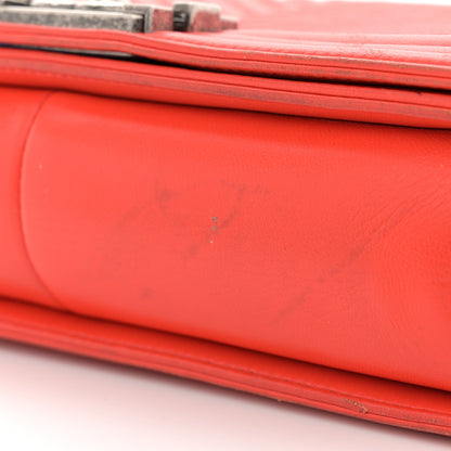 Chanel Calfskin Chevron Quilted New Medium Boy Flap Orange 19 of 21