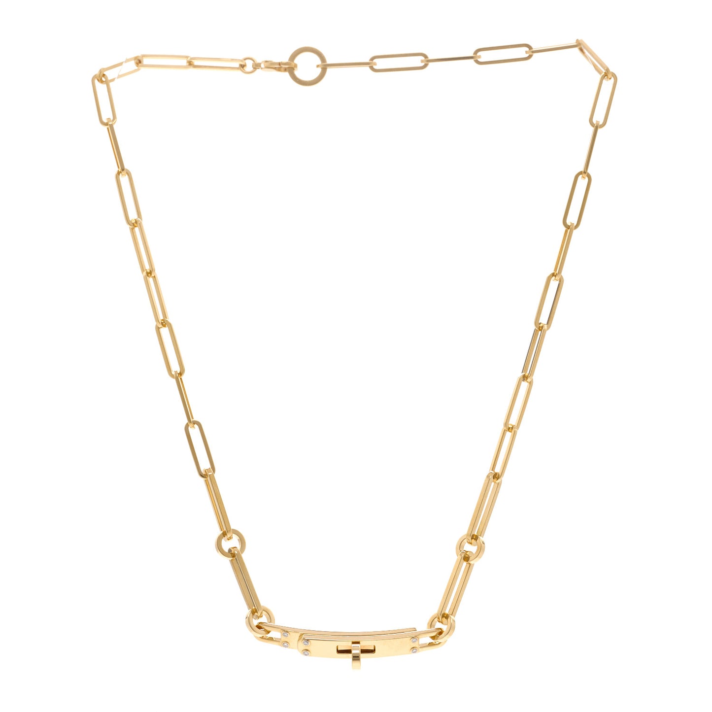 18K Yellow Gold Diamond Kelly Chaine Choker Necklace