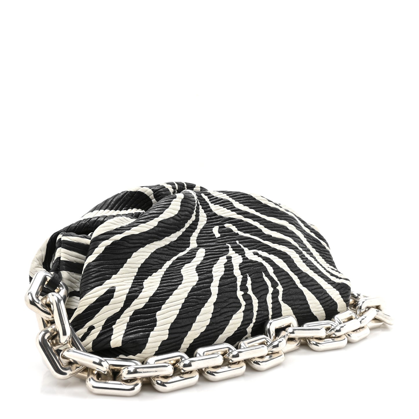 Nappa Zebra Print The Pouch Chain White Black