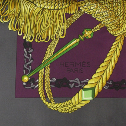 Hermes Silk Le Timbalier Scarf 90 Violet 5 of 6