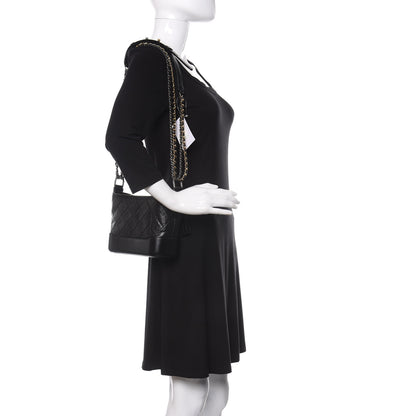 Chanel Aged Calfskin Quilted Small Gabrielle Hobo Black 2 of 11