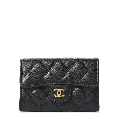 Chanel Caviar Quilted Flap Card Holder Wallet Black 1 of 9