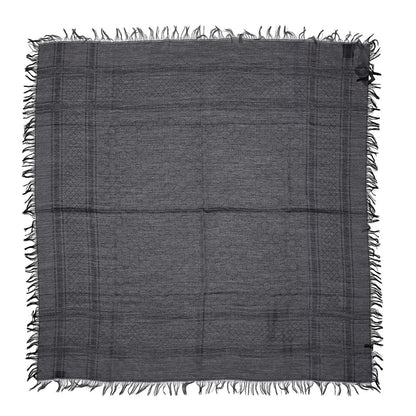 Gucci Wool Silk GG Monogram Diamante Plaid Surviee Shawl Graphite Black 1 of 5