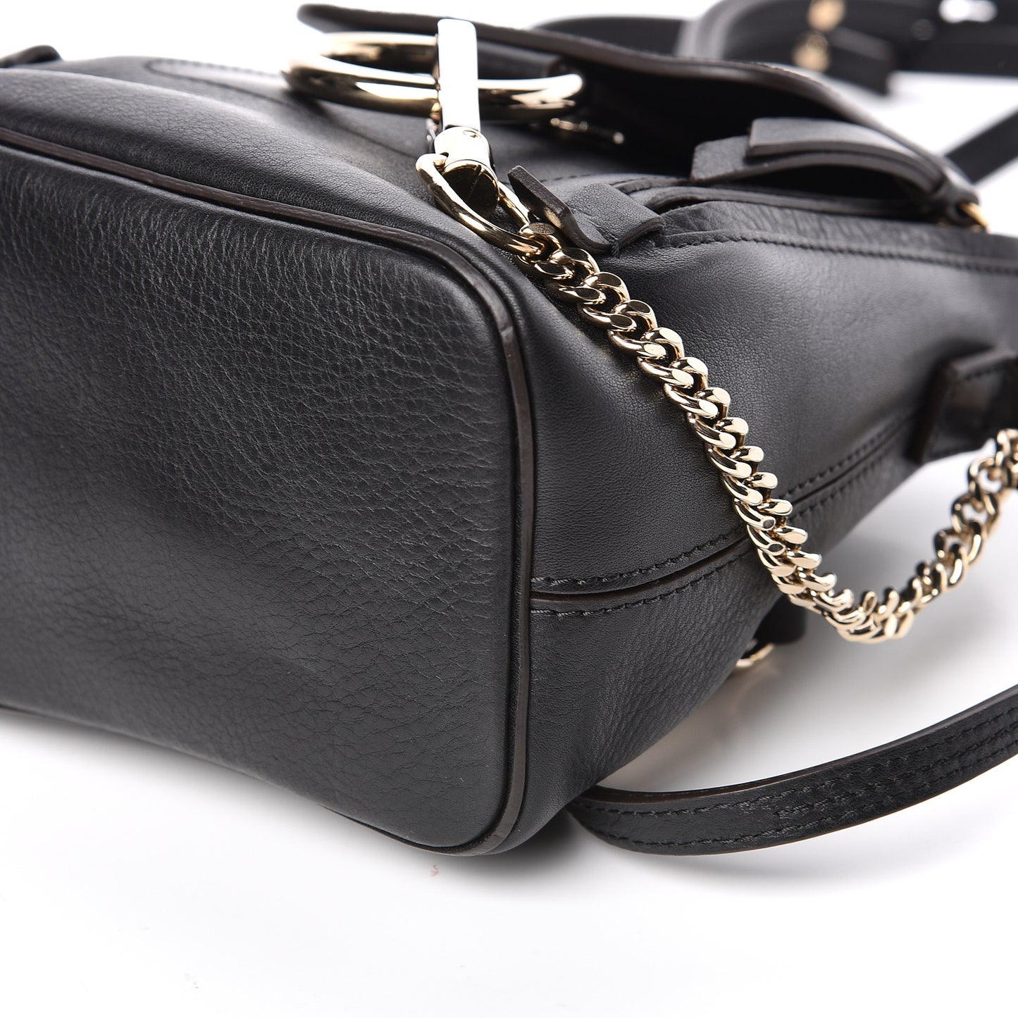 Suede Calfskin Mini Faye Backpack Black