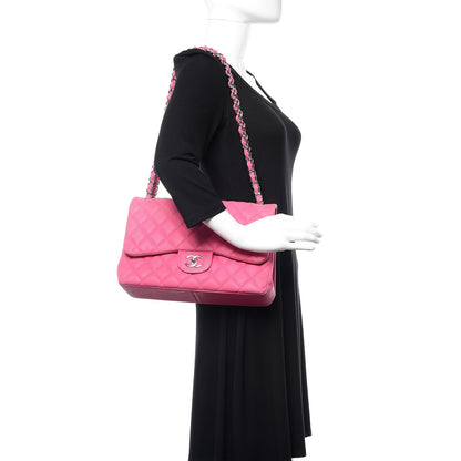 Chanel Iridescent Caviar Quilted Jumbo Double Flap Pink 2 of 16