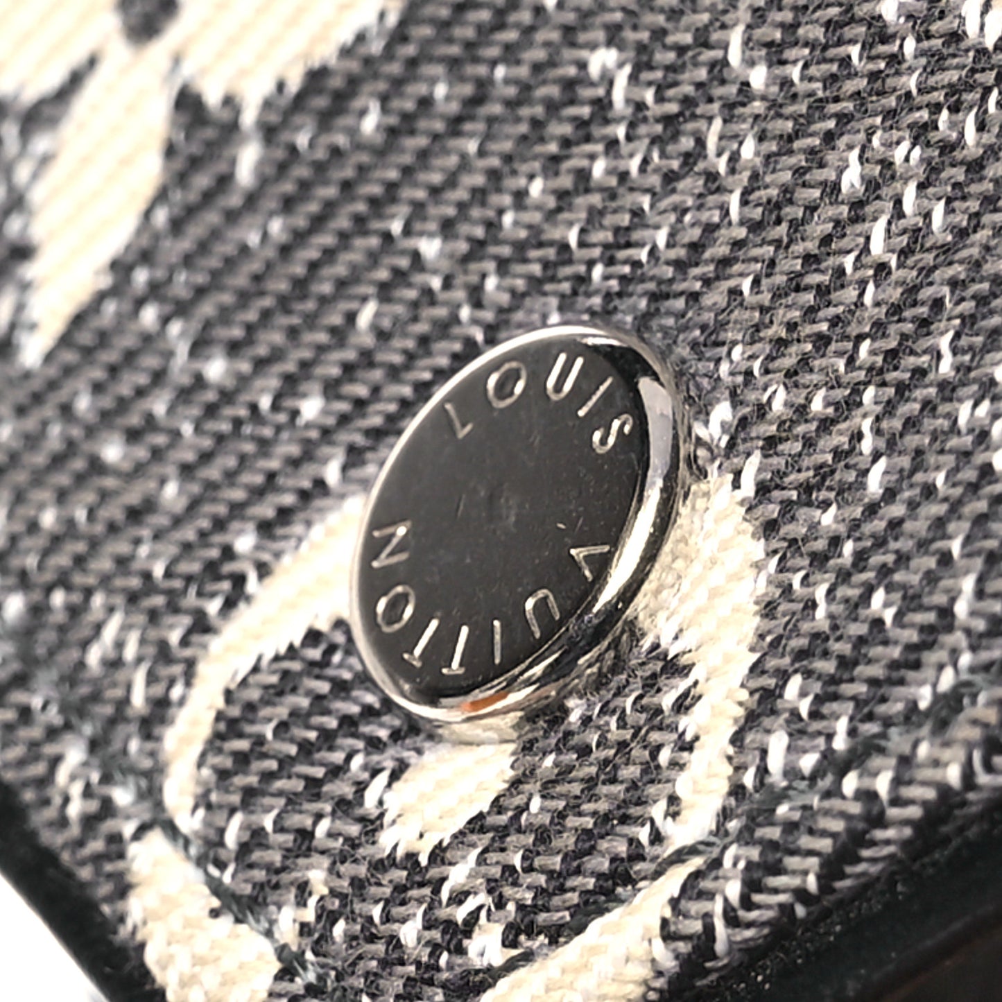Denim Monogram Jacquard Victorine Wallet Grey