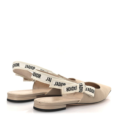Christian Dior Technical Canvas Ribbon J'Adior Slingback Ballet Flats 38.5 Powder Nude 5 of 12