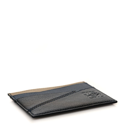 Loewe Calfskin Puzzle Colorblock Card Holder Dark Toffee Black 4 of 9