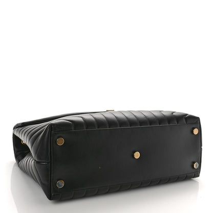 Saint Laurent Calfskin Y Quilted Monogram Large Loulou Chain Satchel Black 4 of 8