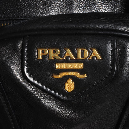 Prada Glace Calf Large Dome Satchel Black 6 of 12