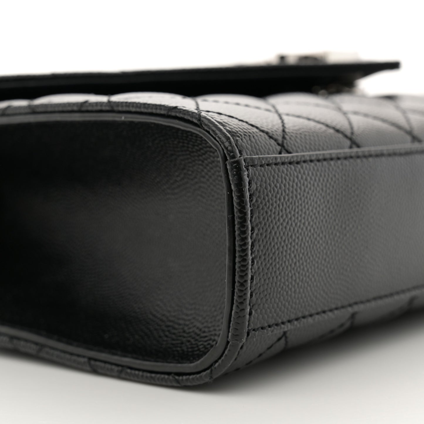 Grain De Poudre Textured Mixed Matelasse Triquilt Medium Monogram Satchel Black