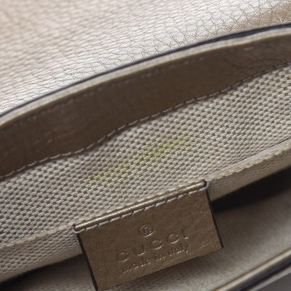 Gucci Metallic Pebbled Calfskin Small Soho Flap Crossbody Golden Beige 12 of 14