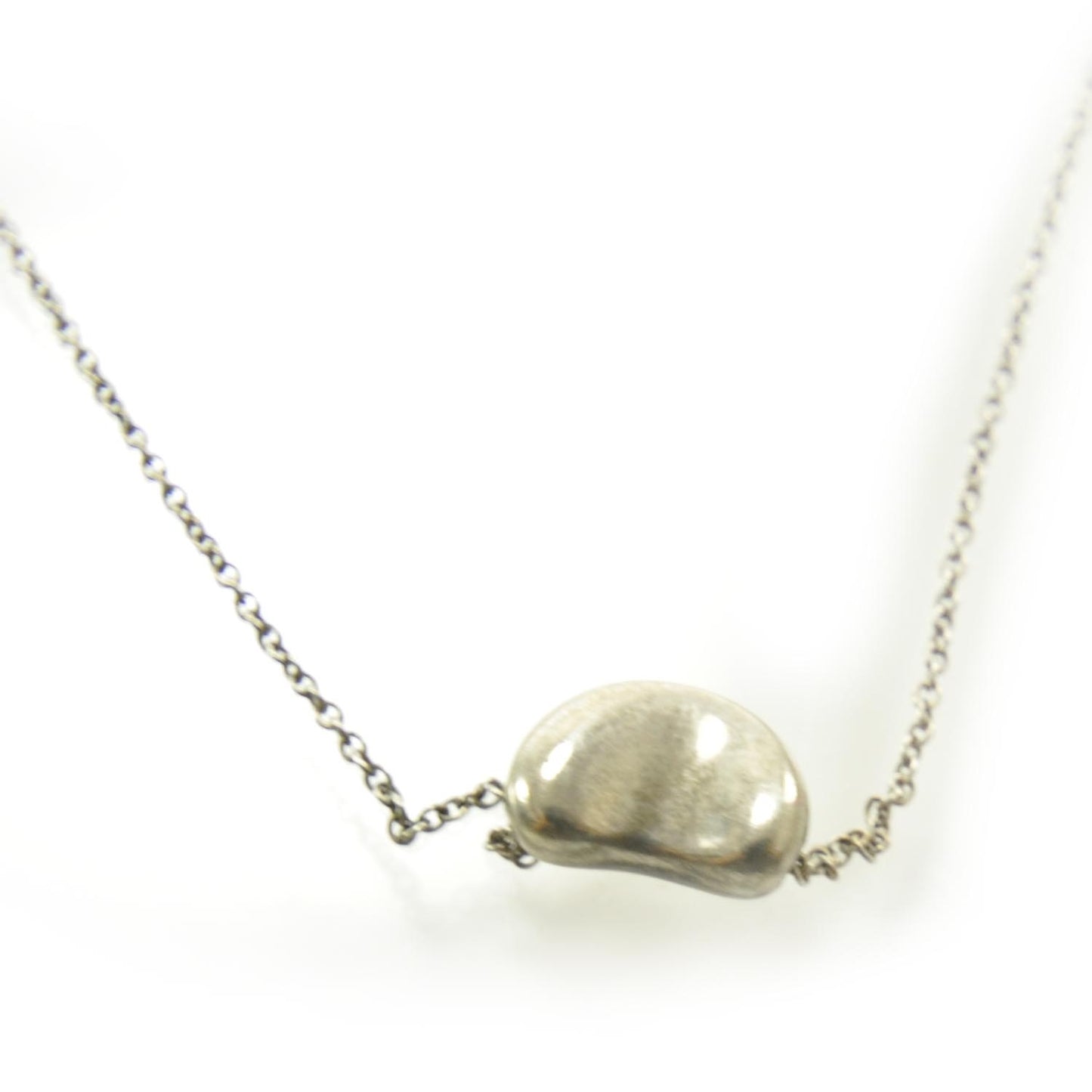 Sterling Silver 9mm Elsa Peretti Bean Pendant Necklace