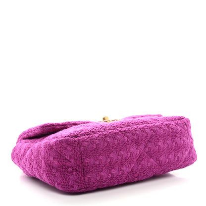 Chanel Tweed Quilted Medium Chanel 19 Flap Magenta 4 of 10
