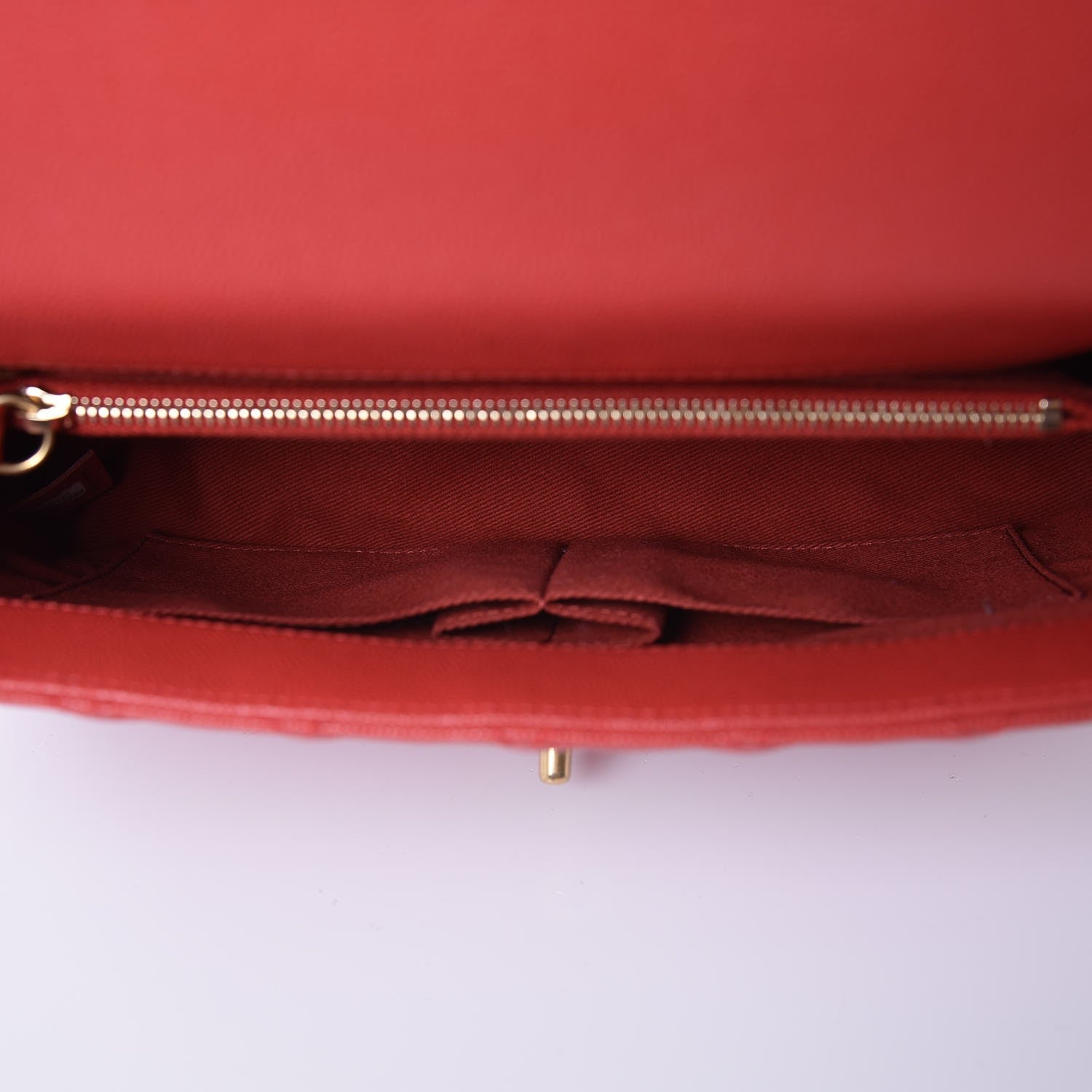 Chanel Caviar Quilted Small Coco Handle Flap Red 5 of 8