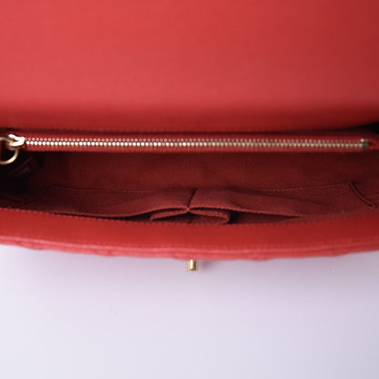 Chanel Caviar Quilted Small Coco Handle Flap Red 5 of 8