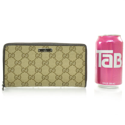 Gucci Monogram Metal Bar Zip Around Wallet Dark Brown 2 of 7