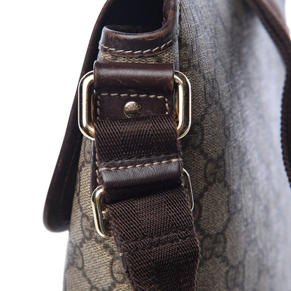 Gucci GG Plus Monogram Small Flap Messenger Bag Beige Dark Brown 11 of 12