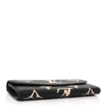 Louis Vuitton Empreinte Monogram Giant Emilie Wallet Black Beige 4 of 7