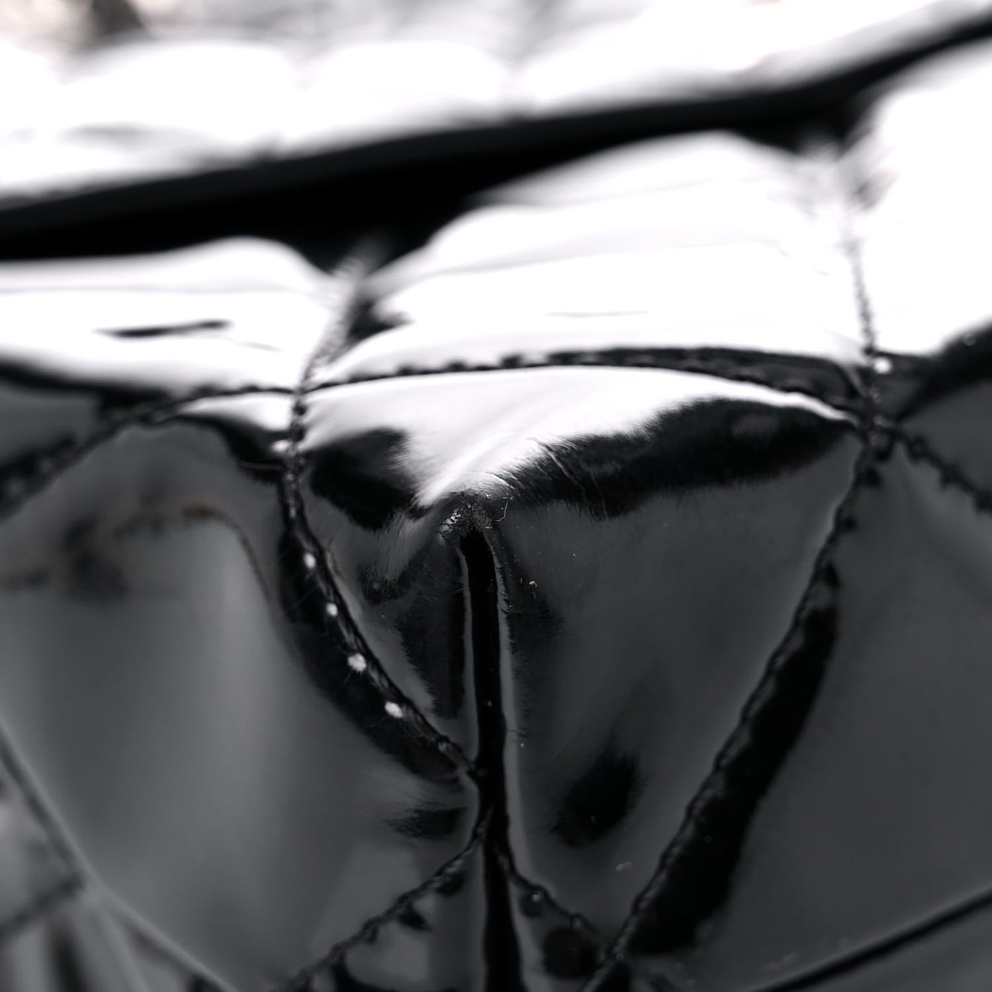 Vinyl Quilted In the Business Flap Bag Black