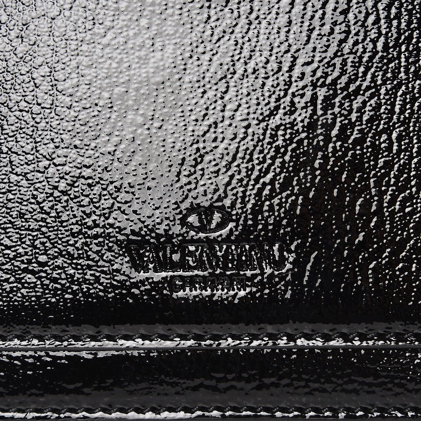 Patent Pebbled Calfskin Medium Rockstud Demilune Shoulder Bag Black