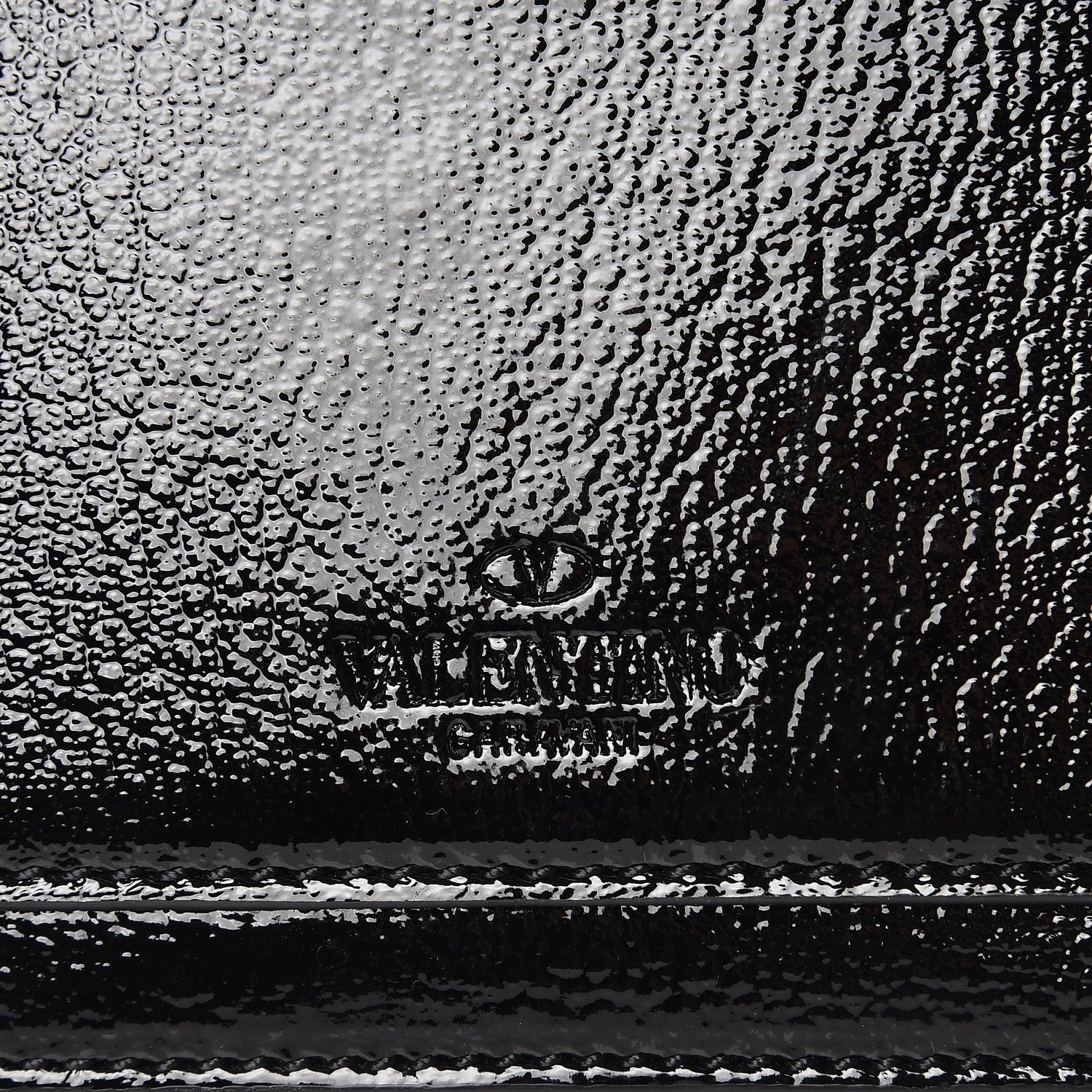 Valentino Garavani Patent Pebbled Calfskin Medium Rockstud Demilune Shoulder Bag Black 7 of 7
