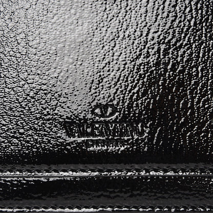 Valentino Garavani Patent Pebbled Calfskin Medium Rockstud Demilune Shoulder Bag Black 7 of 7