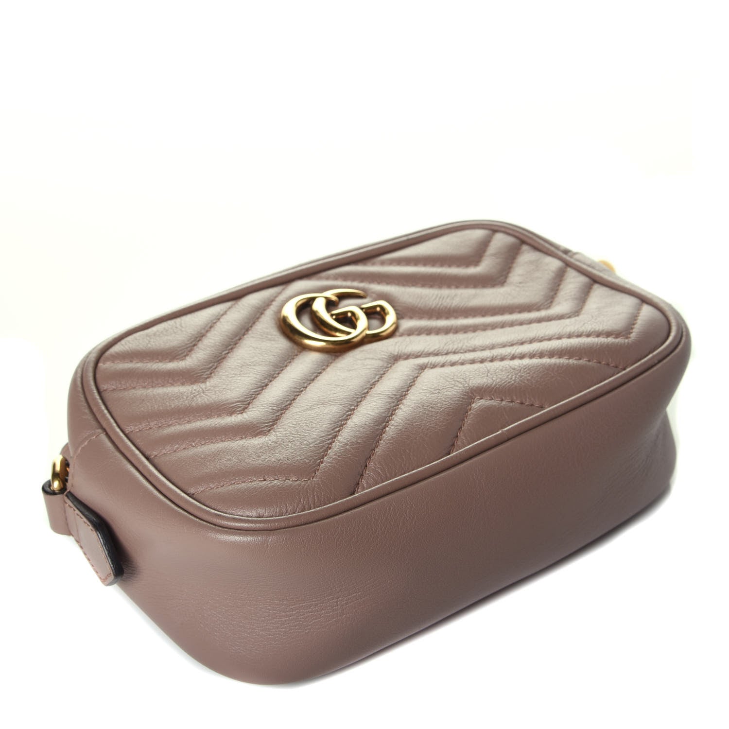 Gucci Calfskin Matelasse Mini GG Marmont Chain Shoulder Bag Porcelain Rose 4 of 9
