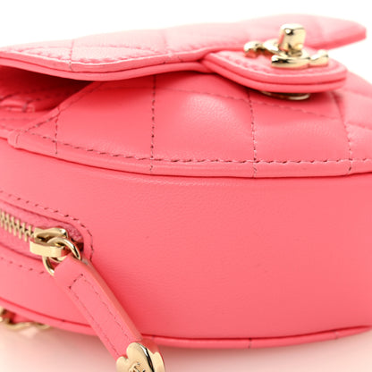 Chanel Lambskin Quilted CC In Love Heart Waist Belt Bag With Chain Pink 9 of 11