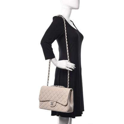 Chanel Caviar Quilted Jumbo Single Flap Ecru 2 of 15