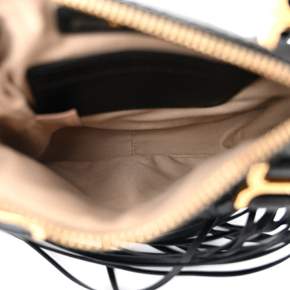 Chloe Shiny Small Grain Calfskin Mini Marcie Multi Fringe Satchel Black 5 of 12