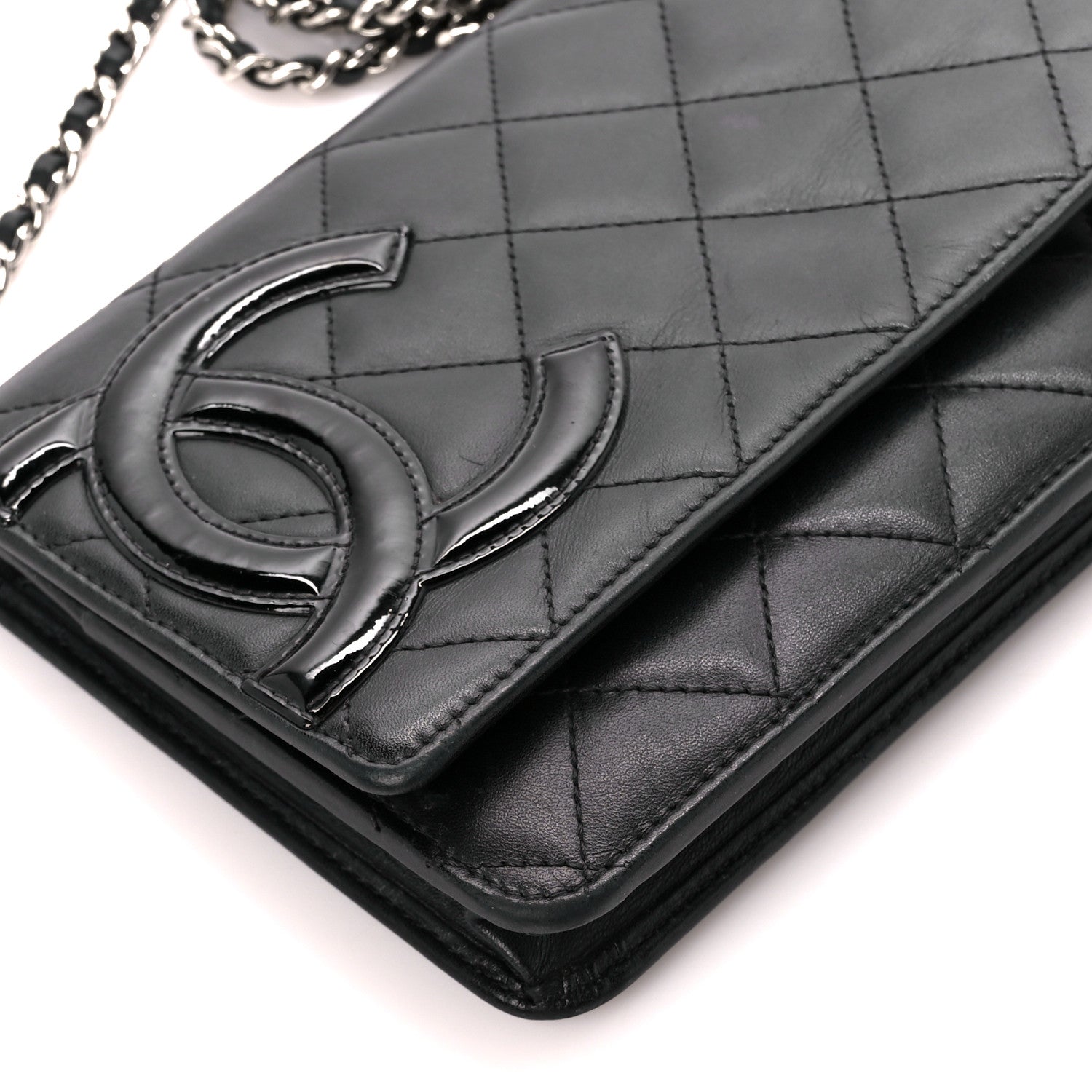 Chanel Calfskin Quilted Cambon Wallet on Chain WOC Black 11 of 12