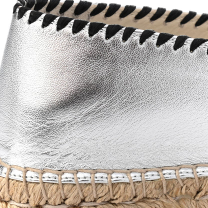 Gucci Metallic Nappa GG Marmont Espadrilles 39 Silver 10 of 10
