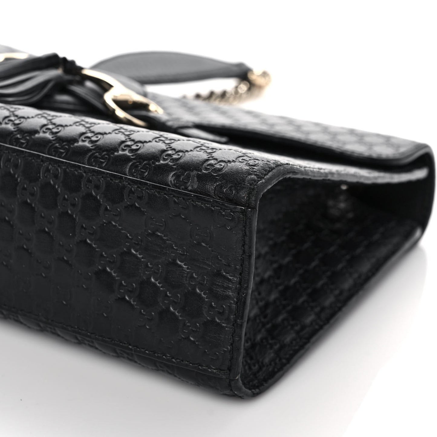 Microguccissima Medium Emily Chain Shoulder Bag Black