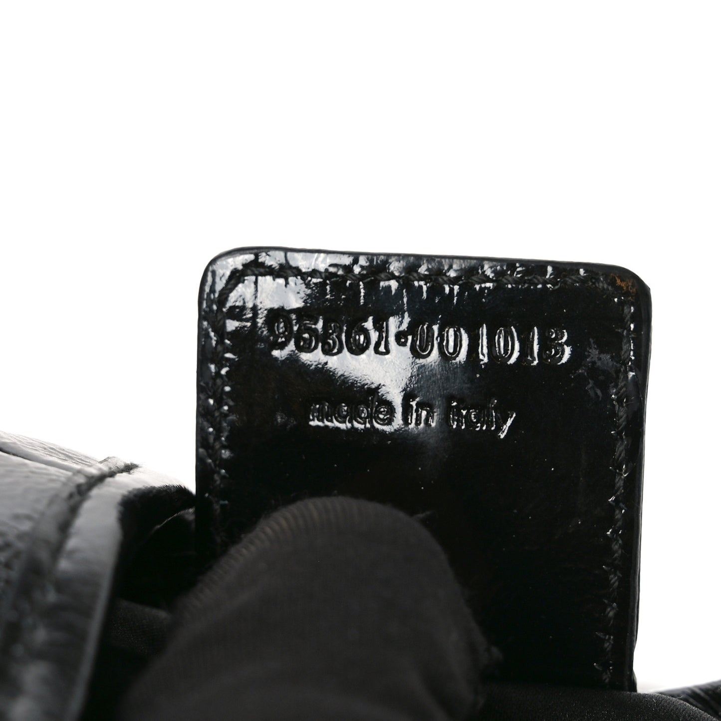 Shiny Crinkled Calfskin Buffalo Horn Mombasa Hobo Black