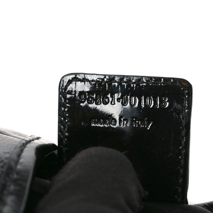 Saint Laurent Shiny Crinkled Calfskin Buffalo Horn Mombasa Hobo Black 6 of 10