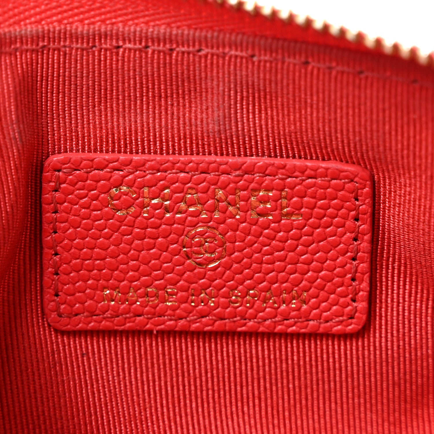 Chanel Caviar Quilted Small Cosmetic Case Red 6 of 12