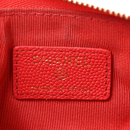 Chanel Caviar Quilted Small Cosmetic Case Red 6 of 12