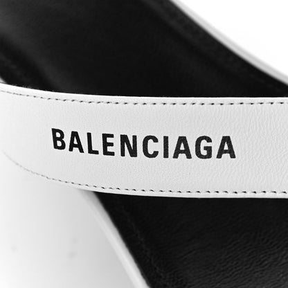 Balenciaga Soft Nappa Logo Double Square Flat 60mm Sandals 40 White Black 9 of 10
