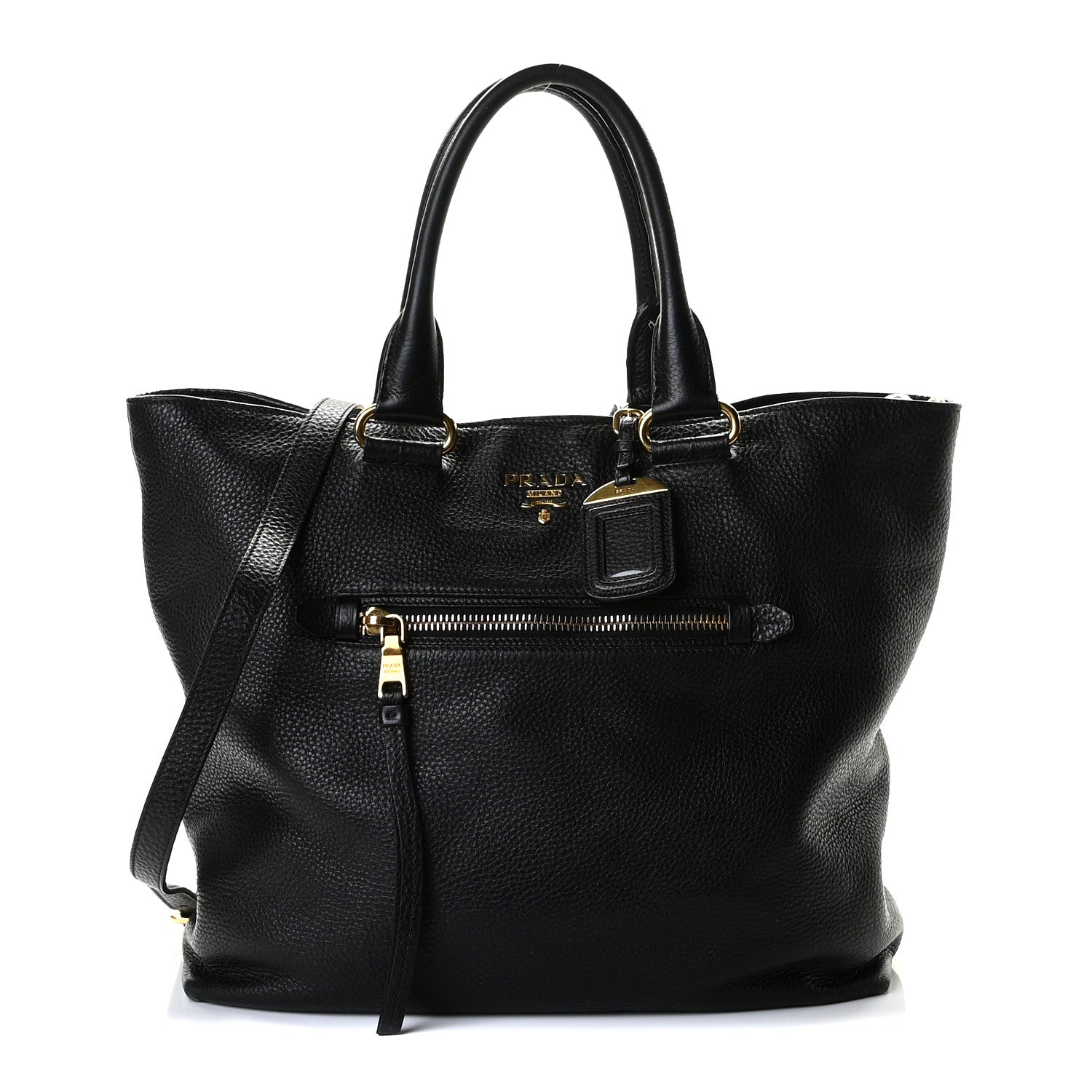 Prada Vitello Daino Shopping Tote Black 1 of 10