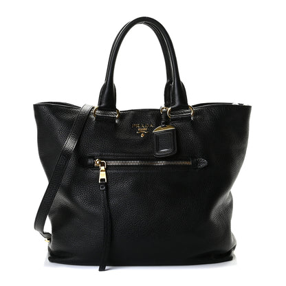 Prada Vitello Daino Shopping Tote Black 1 of 10